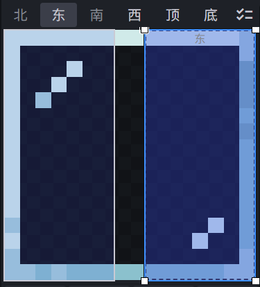 调整东西的 UV，西在最左，东在最右
